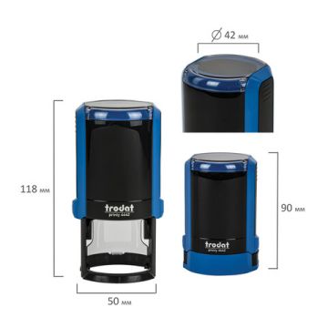 Оснастка для печатей оттиск D=42мм синий TRODAT 4642 PRINTY 4.0 корпус синий крышка подушка (клиент)