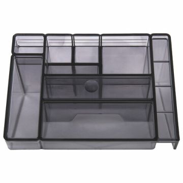 Подставка-органайзер 115х160х105 мм  9 отделений тонир серая BRAUBERG GRAND OFFICE 1/9