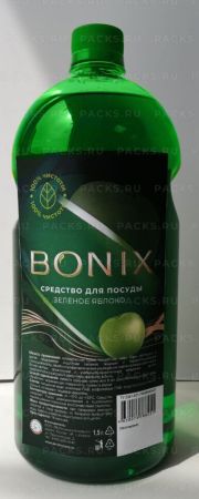Средство жидкое для мытья посуды 1,5л Bonix Зеленое яблоко Италмас 1/12