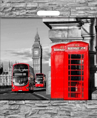 Пакет с вырубной ручкой (38х45)-60 Лондон ламинат Тико 50/500