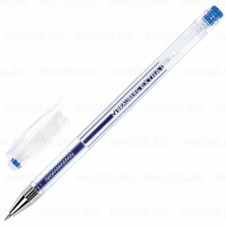 Ручка гелевая синяя 0,5мм линия 0,35мм BRAUBERG EXTRA 1/12