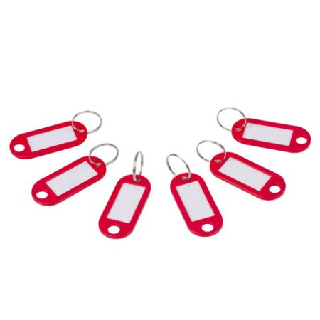 Брелоки для ключей 50мм инфо-окно 30х15мм (50шт) красные STAFF 1/24/72 (Клиент)