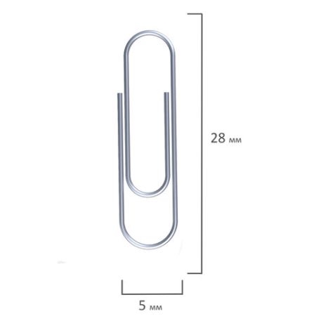 Скрепки 28мм 100шт оцинкованные эконом STAFF 1/144