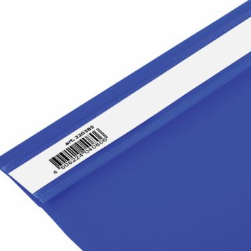 Папка скоросшиватель с прозр верхн лист BRAUBERG А4 синий 1/25/400