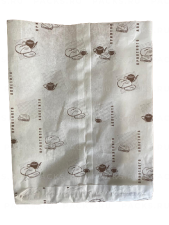 Пакет бумажный белый 260х200х90 без ручек с печатью 100/2500  