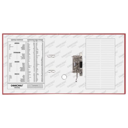 Папка-регистратор А4 75мм ОФИСМАГ покрытие из ПВХ красная 1/20