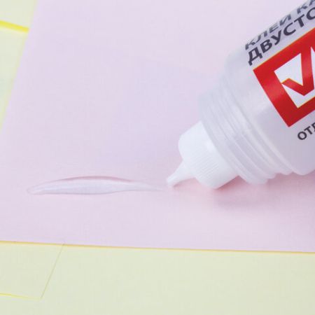 Клей канцелярский двусторонний 45г для бумаги, картона BRAUBERG 1/24