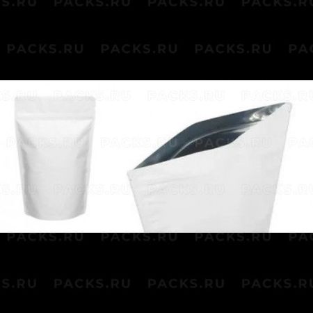 Пакет Дой-Пак Zip-Lock белый матовый 135х225 (45+45) №19 металл. внутри 100/600 