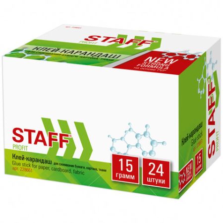 Клей-карандаш 15г усиленный STAFF Profit 1/24/648