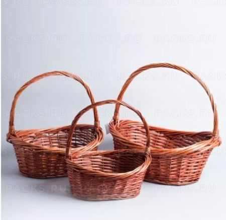 Корзина плетеная 44х34х42см коричневый ива L 1/1