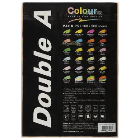 Бумага А4 100л 75г/м2 ярко-оранжевая DOUBLE 1/25 (Клиент)