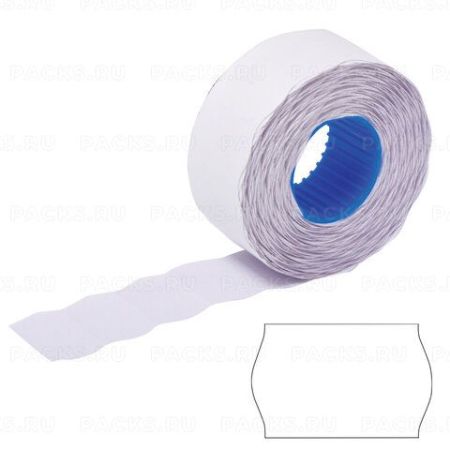 Этикет-лента (26х16) белая 800шт/рул/д/пистолета волна BRAUBERG 5/100 