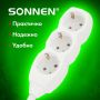 Сетевой фильтр 1,8м SONNEN U-131G 3 розетки с заземлением 10 А белый 1/40 (Клиент)