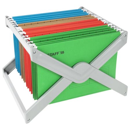 Подставка для подвесных папок STAFF до 50 папок А4 Foolscap 406х307х290мм серая 1/1 (Под заказ)