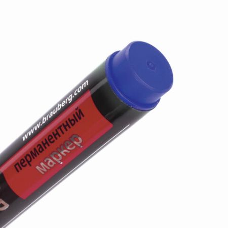 Маркер перманентный синий 3мм круглый наконечник Contract BRAUBERG 1/12/1152