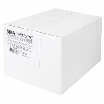 Продукты, Сахар в стиках 5 г картонная упаковка порционный 500 пакетиков WelDay 1/1 (клиент)