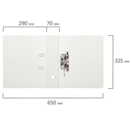 Папка-регистратор А4 70мм BRAUBERG  с двухсторонним покрытием из ПВХ , белая 1/20