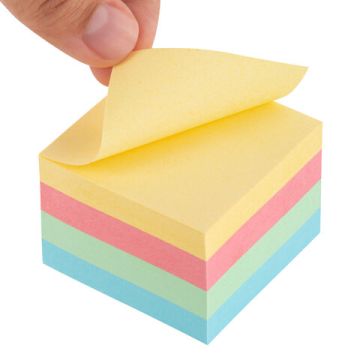 Блок самоклеящийся (стикеры) 51х51мм 400л 4 цв Пастельный BRAUBERG 1/6/144 (Клиент)