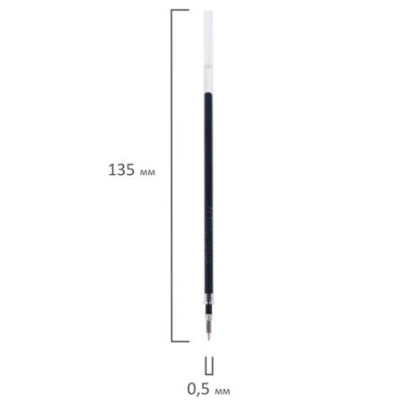Стержень гелевый STAFF Basic GPR-232, 135мм, ЧЕРНЫЙ, узел 0,5мм, линия 0,35мм 1/50