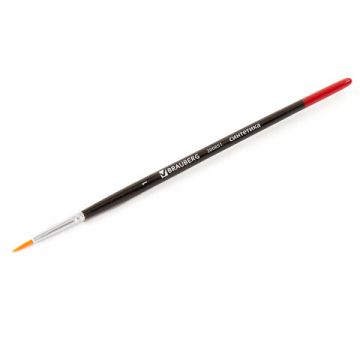 Кисть синтетика круглая №1 BRAUBERG 1/30