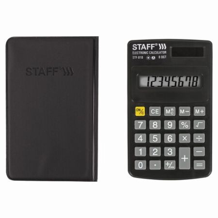 Калькулятор карманный STAFF STF-818 8 разрядов двойное питание 102х62мм 1/1
