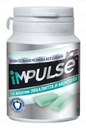 Продукты, Impulse ICE жевательная резинка эвкалипта и ментол 56 г 1/24