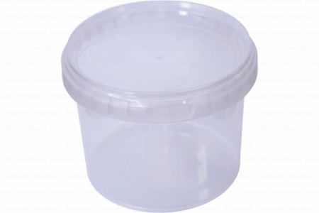 Ведро пищевое прозрачное 0,55л с крышкой 100/100 