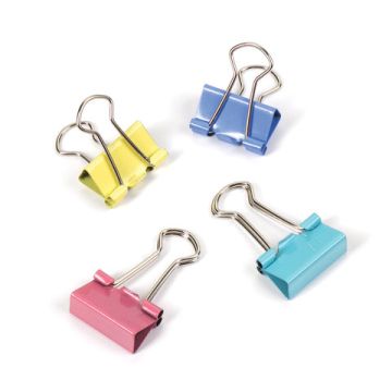 Зажимы для бумаг 19мм на 60л (12шт) цветные в картонной коробке Staff 1/12/300