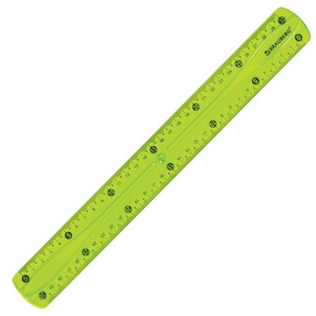 Линейка 30см пластиковая гибкая BRAUBERG FLEX 1/24/288 (Клиент)