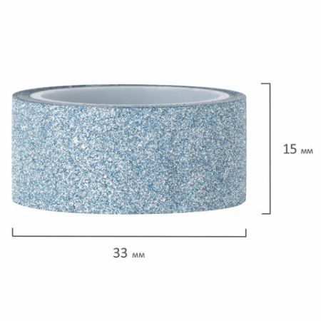 Клейкие ленты полимерные для декора с блестками ПАСТЕЛЬ, 15мм*3м, 7цв, ОСТРОВ СОКРОВИЩ