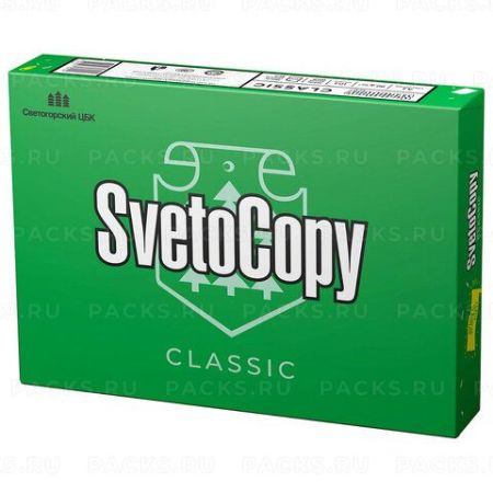 Бумага А4 500л 80г/м2 офисная белизна 146% белая SvetoCopy CLASSIC (Светокопи) 1/5