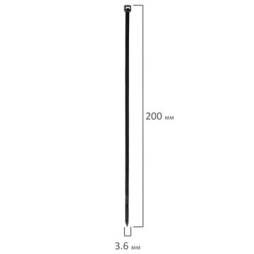 Хомуты (стяжки) нейлоновые 3,6 мм х 200 мм комплект 100 шт  POWER LOCK черные 1/50/150 (клиент)