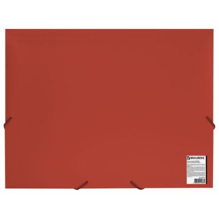 Папка на резинках до 300листов красная 500мкм Office BRAUBERG 1/50