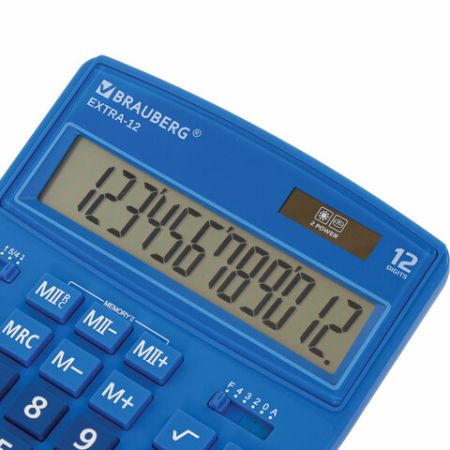Калькулятор настольный BRAUBERG EXTRA-12-BU (206x155мм) 12разр синий 1/20/40 (Клиент)