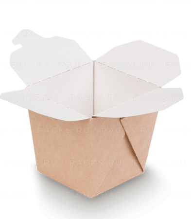 Контейнер бумажный для лапши WOK 700мл 81/103х81/103х104мм картон крафт лам OSQ Noodles XL 30/360