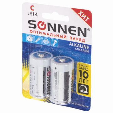 Элемент питания SONNEN alkaline C (LR14) (2шт) 1/12/96 (клиент)