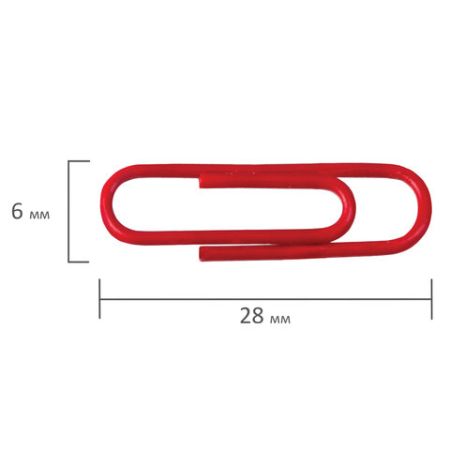 Скрепки 28мм 100шт цветные STAFF 1/10/300