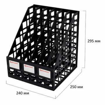 Лоток вертикальный для бумаг 295х240х250мм 6отд черный Brauberg ULTRA 1/12 (Клиент)