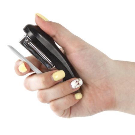 Степлер №10 до 12л с антистеплером черный BRAUBERG 1/12