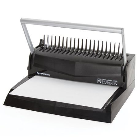 Переплетная машина д/пласт. пружины BRAUBERG пробив. 12л, сшив. до 450л 1/4 (Клиент)