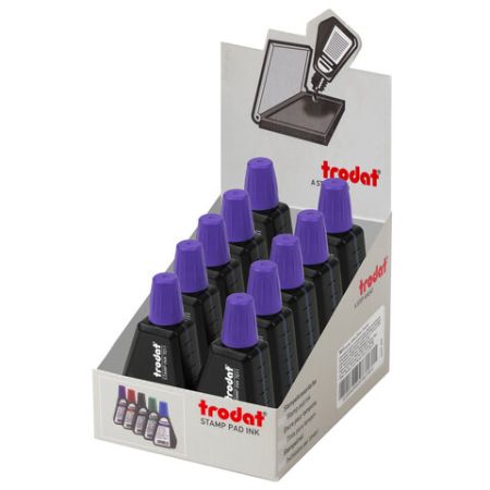 Штемпельная краска фиолетовая 28 мл на водной основе 7011ф TRODAT 1/10