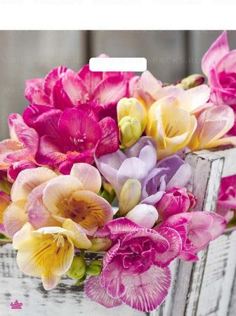 Пакет с вырубной ручкой (38х45)-60 Цветочная симфония Тико 50/500 