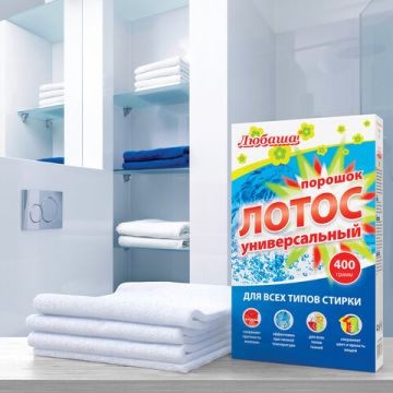 Порошок стиральный ЛЮБАША 400г Лотос для всех типов тканей 1/24 (Клиент)