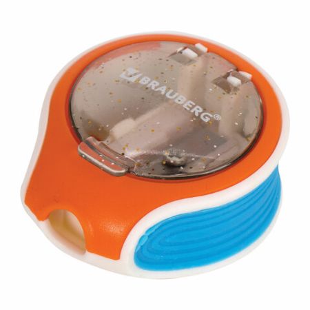 Точилка 1 отверстие с контейнером BRAUBERG Mix Soft 1/12