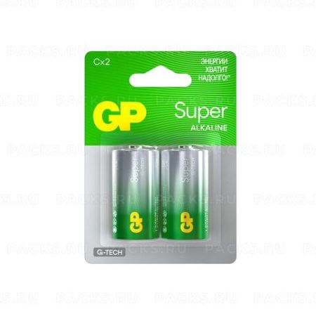 Элемент питания GP Super, С (LR14, 14А), алкалиновые, 2 шт., в блистере, 14A-2CR2 1/10/80 