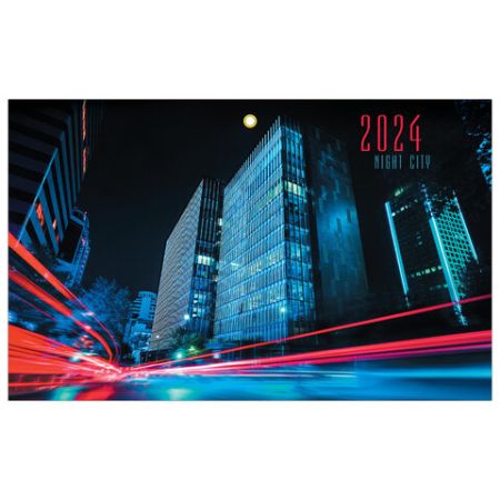 Календарь квартальный 2024 3 блока на 3-х греб с бег BRAUBERG Night City 1/50 (Клиент)