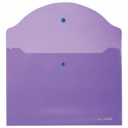 Папка-конверт с кнопкой А4 ЮНЛАНДИЯ прозрачная фиолетовая до 100л 0,18мм 1/10/100