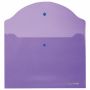 Папка-конверт с кнопкой А4 ЮНЛАНДИЯ прозрачная фиолетовая до 100л 0,18мм 1/10/100