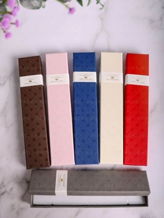 Подарочная коробка под браслет/цепочку/часы Белая полоса 21х4 цвет микс 1/12