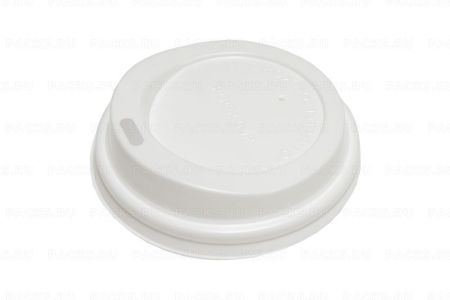 Крышка для бумажных стаканов d 80 мм с открытым питейником белая Атлас 100/1000